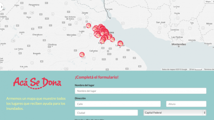Relanzaron el mapa online “Acásedona” para brindar ayuda a los afectados por las inundaciones
