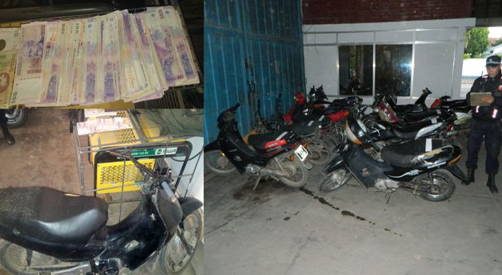 Motoristas de Caminera secuestraron 17 motos y atrapan a una persona con 11 mil pesos