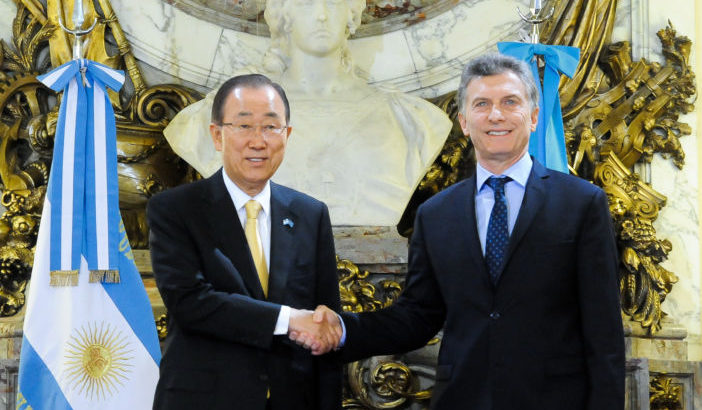 Ante Ban Ki Moon, Macri dijo que Argentina quiere ser activo participante en el escenario global