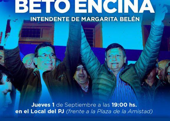 A las 19 comienza el acto de asunción de Beto Encina en Margarita Belén