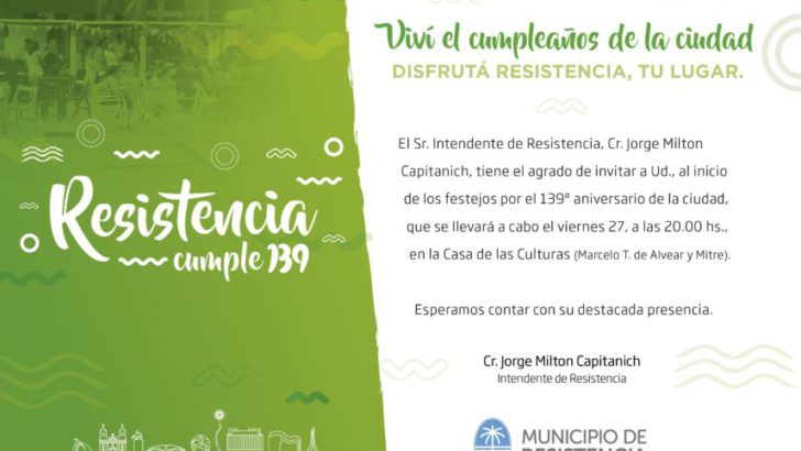 Capitanich inicia la agenda de actividades por el cumpleaños de Resistencia