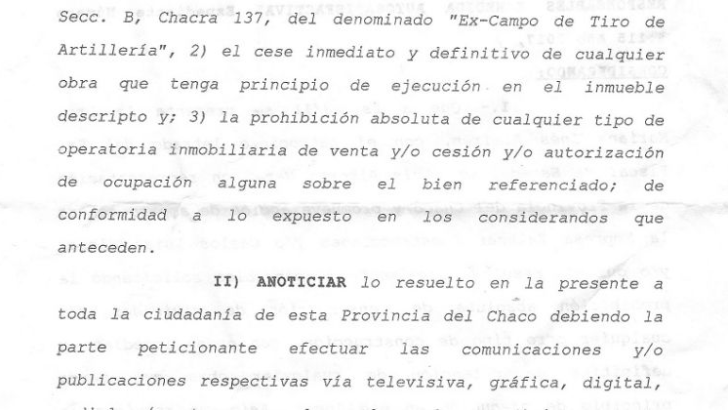 La Justicia prohibió la venta de tierras y construcciones en el ex Campo de Tiro
