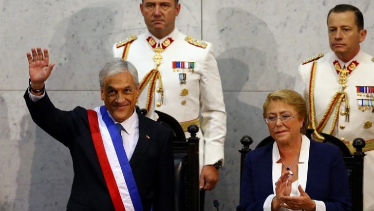Chile: Piñera recibió los atributos del mando de parte Bachelet y ya es presidente