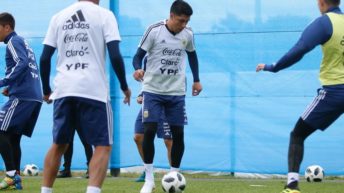 Selección Argentina: Agüero y Salvio fueron titulares en la práctica