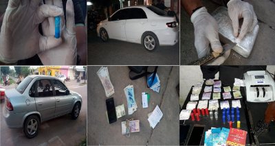 Narcotráfico: varios detenidos y secuestro de 1 kilo de cocaína, armas, dinero y vehículos