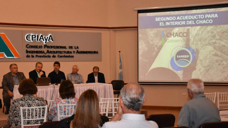 Sameep hizo una presentación sobre el segundo acueducto en el Consejo de Ingenieros de Corrientes