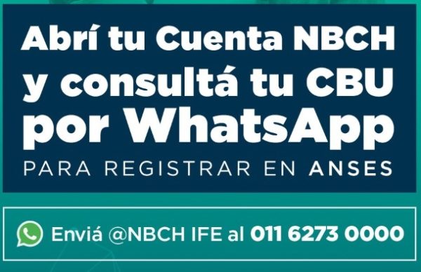 El NBCh habilitó una línea de WhatsApp para abrir cuentas y consultar CBU 1