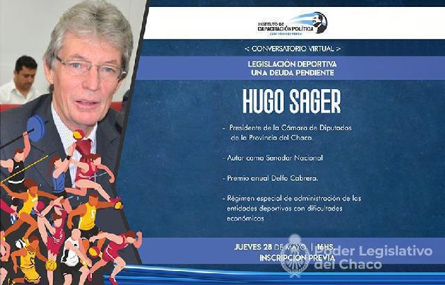 Legislación deportiva: Sager participará de en conversatorio virtual