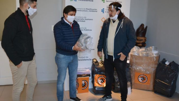 El Municipio recibió donaciones de tapabocas y máscaras de acrílico para el personal municipal