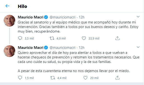 Tras ser operado, Macri volvió a incitar al contagio: "no nos dejemos llevar por el miedo" 1