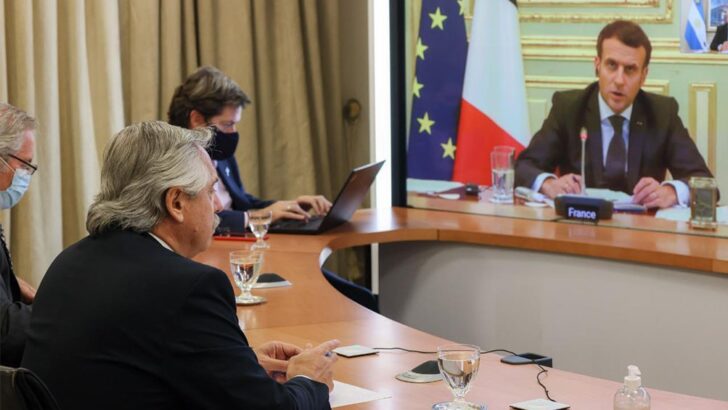 Alberto dialogó con Macron y recibió su apoyo a las negociaciones con el FMI