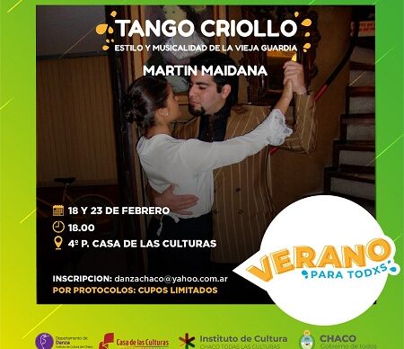 Taller de Tango Criollo en Casa de las Culturas