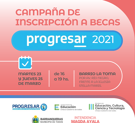 El municipio de Barranqueras impulsa campaña de inscripción a Becas Progresar