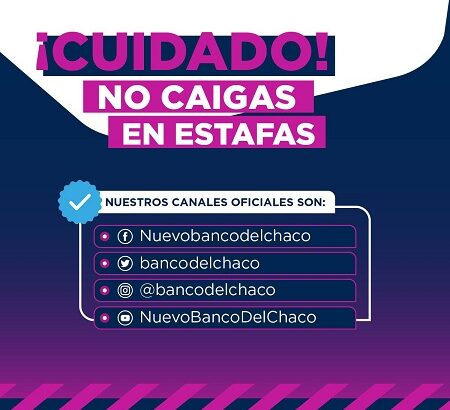 El Nuevo Banco del Chaco alerta sobre estafas en redes sociales