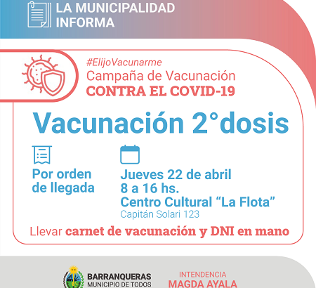 Barranqueras: operativo de aplicación de segundas dosis de la vacuna Covishield en el Centro cultural “La Flota”