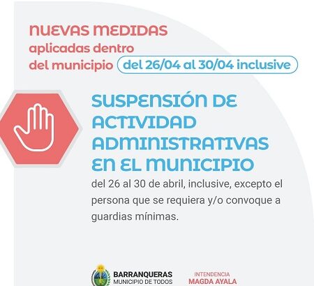El Municipio de Barranqueras prorrogó medidas de restricciones