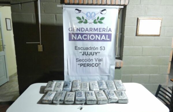 Jujuy: Gendarmería secuestró más de 17 kilos de marihuana