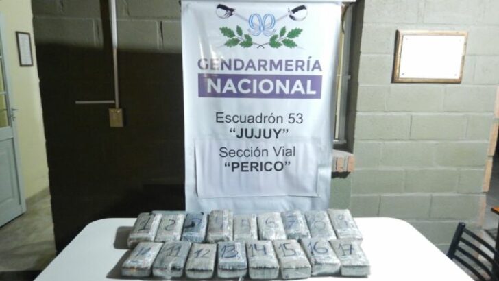 Jujuy: Gendarmería secuestró más de 17 kilos de marihuana