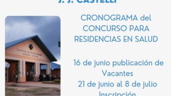 Juan José Castelli: Nación aprobó la incorporación del Hospital del Bicentenario, como sede de nuevas Residencias Medicas 2021