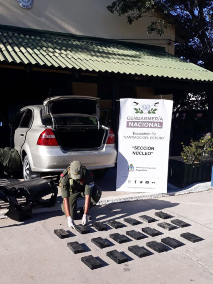 Santiago del Estero: Gendarmería decomisó más de 21 kilos de cocaína