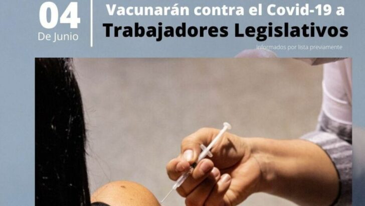 Vacunación contra Covid 19: personal del Poder Legislativo será inoculado este viernes