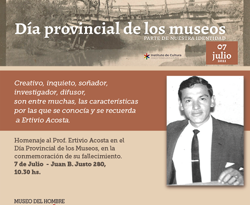 Día Provincial de los Museos: cocina de caña con ruda y homenaje a Ertivio Acosta