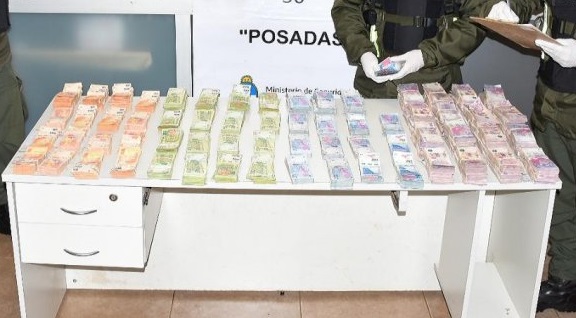 Lavado de activos en Misiones: Gendarmería decomisó 3.729.800 de pesos