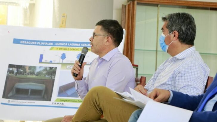 Provincia y Municipio presentaron el proyecto de obra “Desagües pluviales cuenca Laguna Ávalos”