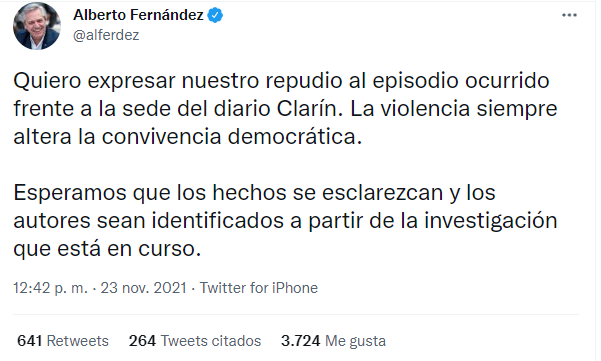 Unificado repudio político el ataque que denunció el Grupo Clarín a uno de sus edificios 1