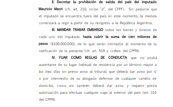 Espionaje M: procesaron a Macri, le prohibieron salir del país y le trabaron embargo por 100 millones de pesos 1