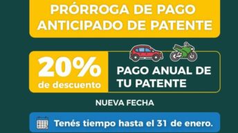 Desde el Municipio capitalino recuerdan que hasta el 31 de enero hay tiempo para realizar el pago de patente anual anticipado