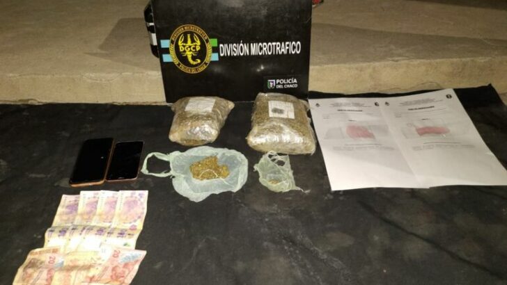 Atrapan a dealer en Villa Río Negro: la división Microtráfico secuestró más de 1 kilo de marihuana