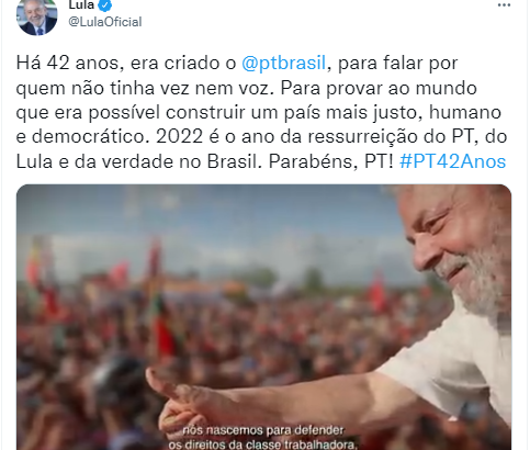 Brasil: en el 42° aniversario del PT, Lula llamó a luchar contra el odio