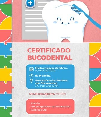 Certificados bucodental para personas con discapacidad en Barranqueras