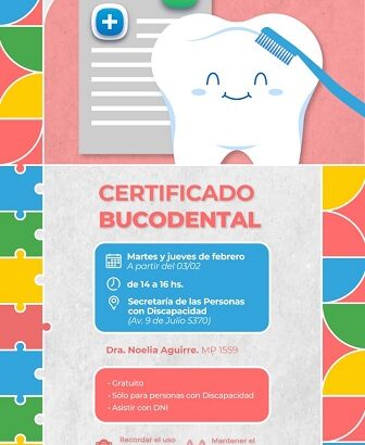 Certificados bucodental para personas con discapacidad en Barranqueras