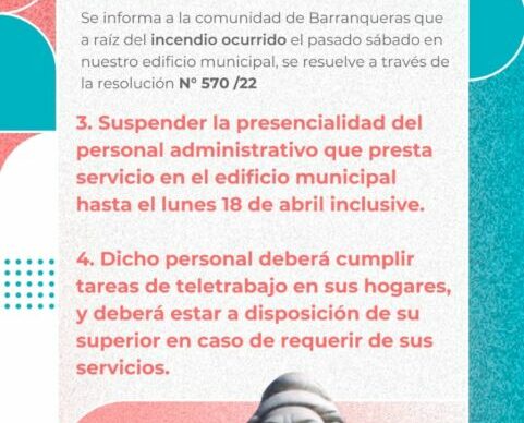 El municipio de Barranqueras suspende la atención al público por una semana 3