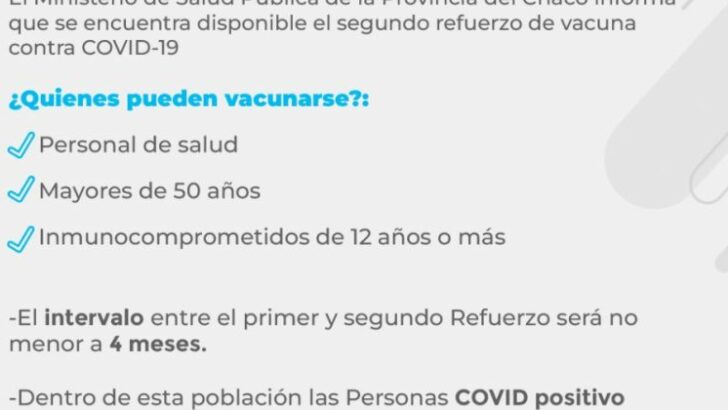 Salud Pública aplicará segundas dosis de refuerzo de Covid 19 en toda la provincia