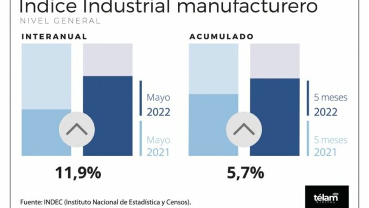 A pesar de la “crisis”, la actividad industrial subió 11,9% en mayo y la construcción un 19,9%