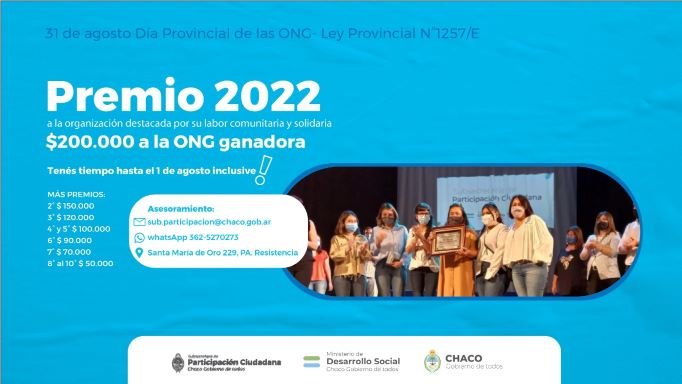 Premio ONG destacada 2022: se extendió la convocatoria