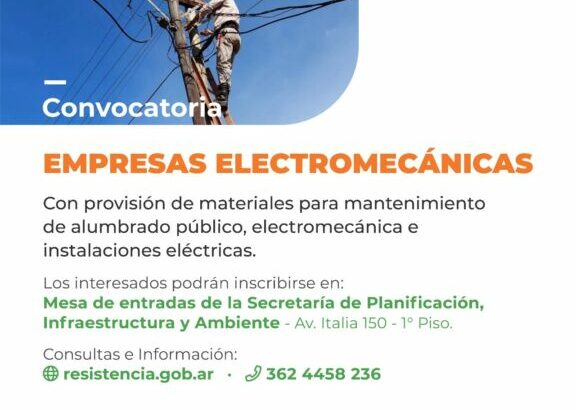 Resistencia: hasta el viernes, está abierta la convocatoria a empresas electromecánicas a sumarse al plan de alumbrado público