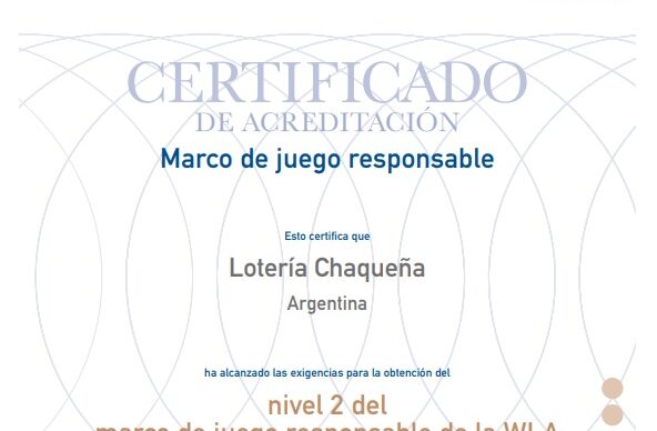 Lotería Chaqueña logró la certificación Nivel 2 de la WLA
