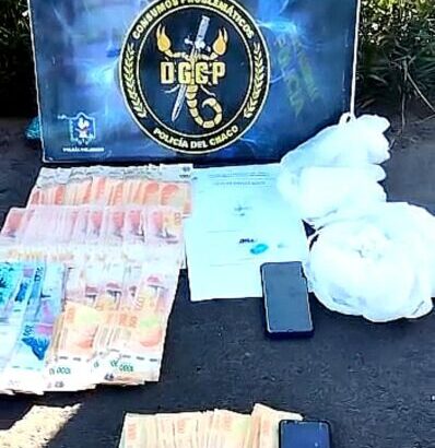Puerto Tirol: la Policía del Chaco secuestró 650 gramos de cocaína y $148.970 pesos