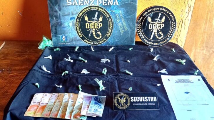 Sáenz Peña: desbaratan un búnker, secuestran 27 dosis de cocaína y dinero