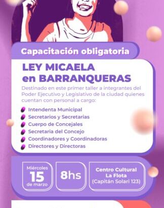 Ley Micaela: se capacitará a personal del ejecutivo y legislativo de Barranqueras