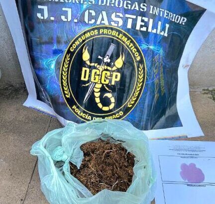 Castelli: atrapan a dealer con casi medio kilo de marihuana
