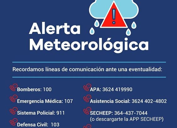 Chaco activó el protocolo de emergencia por alerta de tormentas fuertes en el Gran Resistencia
