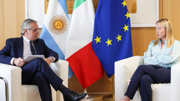 Alberto se reunió con Giorgia Meloni, la primera ministra de Italia