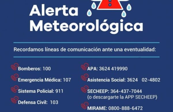 Alerta Meteorológica: el Gobierno recuerda vias de comunicacion