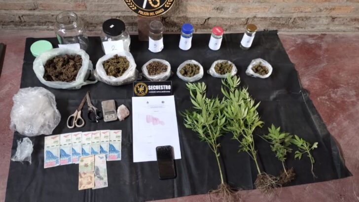 Quitilipi: allanan la casa de un dealer y encuentran droga, dinero y una tumbera