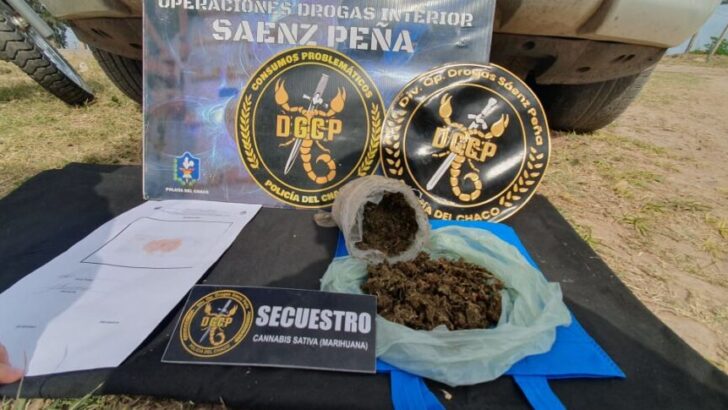 Sáenz Peña: detienen a  dealer con medio kilo de marihuana